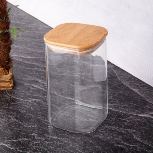 Picture of Bamboo With Vacuum Cover Glass Jar 15x10 cm