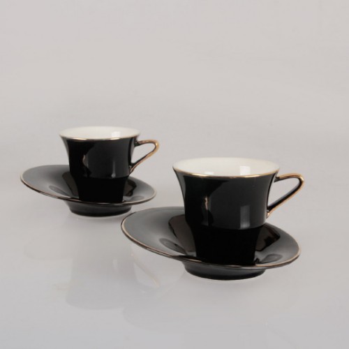 Resim Beatrice Porselen 6 Lı Kahve Fincan Takımı - Siyah