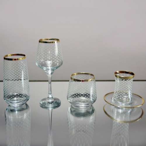 Picture of Snowflake Crystal Glasses Set of 30 Pieces
