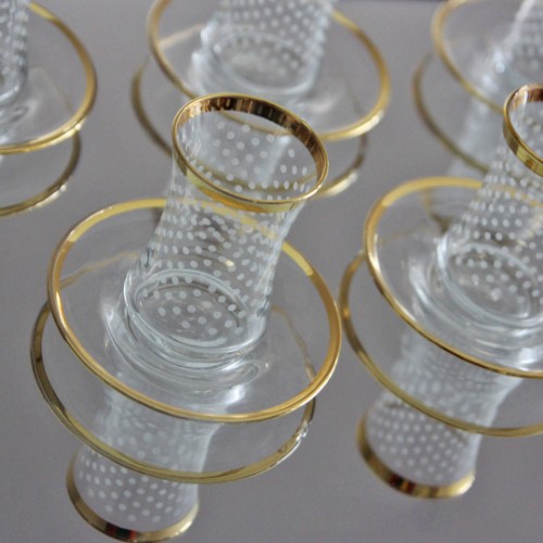 Picture of Snowflake Gilded Tea Glasses Set of 12 Pieces