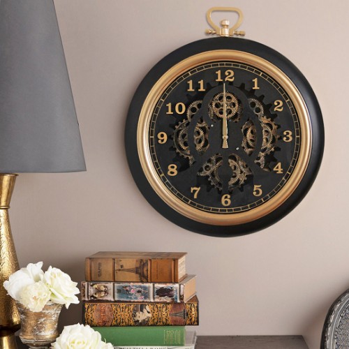Picture of Industrial Gear Wall Clock 55 cm - Black Gold