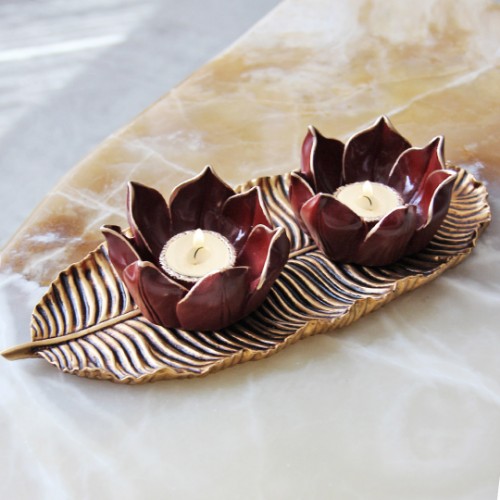 Picture of Lotus Candle Holder - Damson