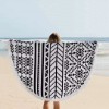 Picture of Mandala Round Beach Towel Round Black&White