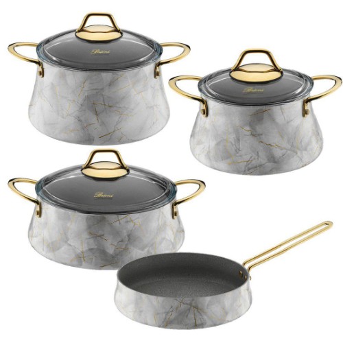 Picture of Marble Nonstick Cookware Set 7 Pieces - White