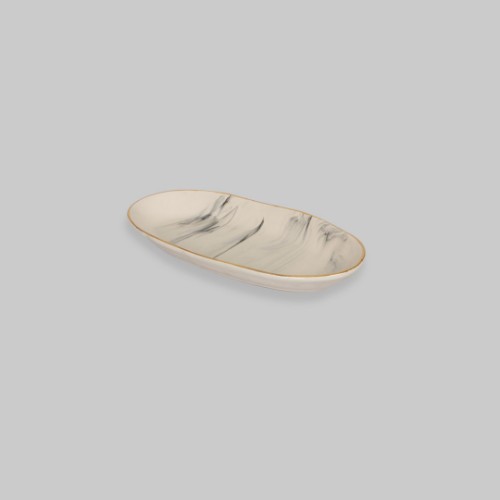 Picture of Marmo Marble Pattern Boat 11x21cm - Gilded