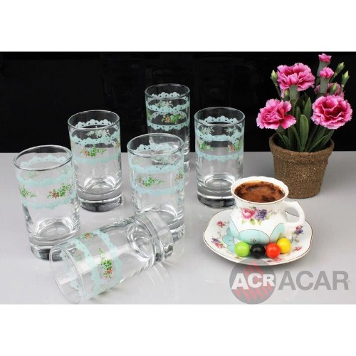 Picture of Vintage Water Glasses Set of 6 - Green