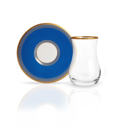 Hermel Tea Glasses Set of 12 - Blue