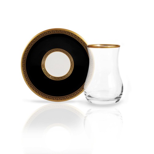 Hermel Tea Glasses Set of 12 - Black