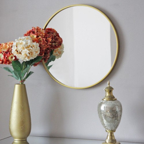 Resim Scarlet Dekoratif Yuvarlak Ayna 60 cm - Altın
