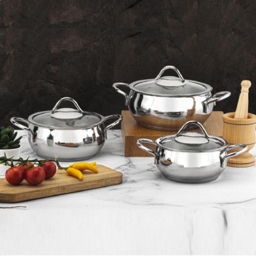 Picture of Arow Saros Mid 6 Piece Stainless Steel Non Stick Cookware Set
