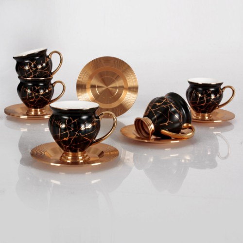 Picture of Arya Porcelain Turkish Coffee Set - Black