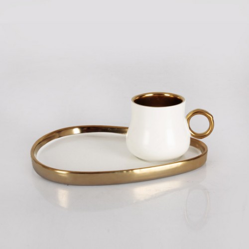 Picture of Kronos Porcelain Turkish Coffee Set - White