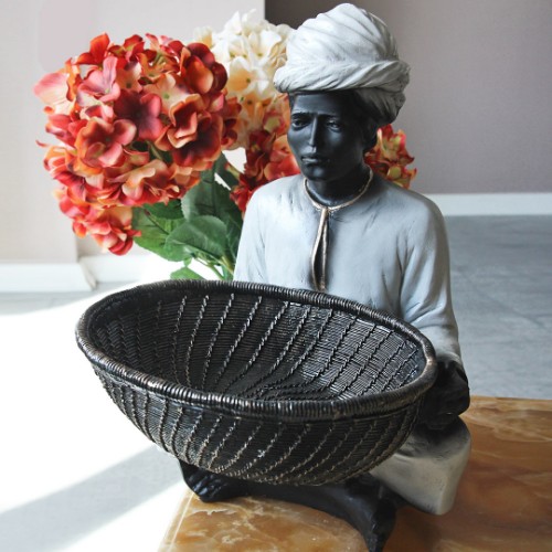 Picture of İndian Man With Basket Decorative Accessory - White 