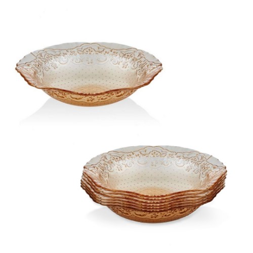 Picture of Cemile Lace Soup Bowl 20 cm Set of 6 - Amber 