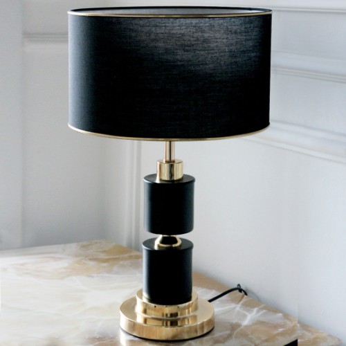 Resim Lampshade Ayaklı Design Abajur - Siyah Altın