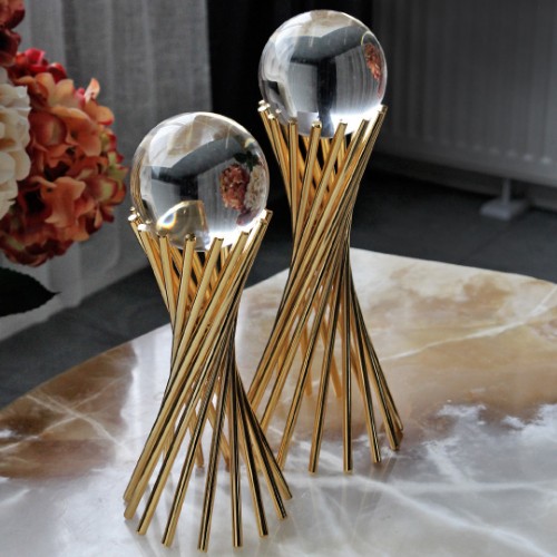 Picture of Sphere Decorative Bract Set of 2 - Gold