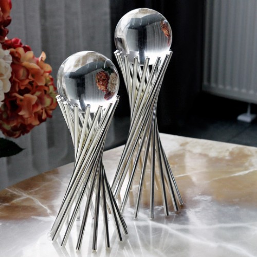 Picture of Sphere Decorative Bract Set of 2 - Silver