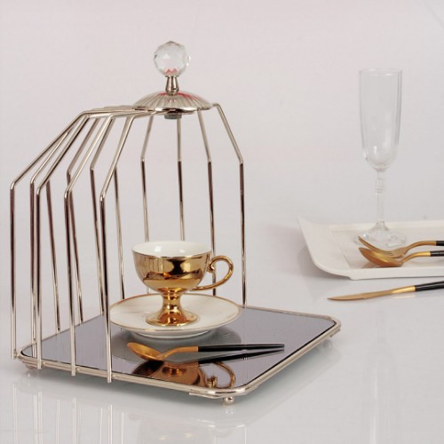 Picture of Cage Square Cookie Stand - Silver