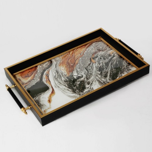 Courtly Black Tray- MT2008-2