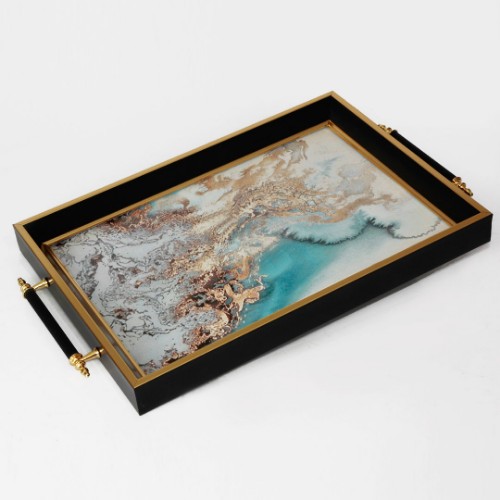 Picture of Courtly Black Tray- MT2008-3