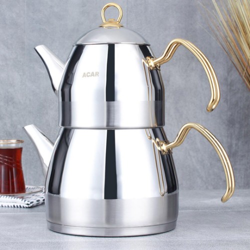 Picture of Oscar Steel Teapot Set Mega Size - Gold