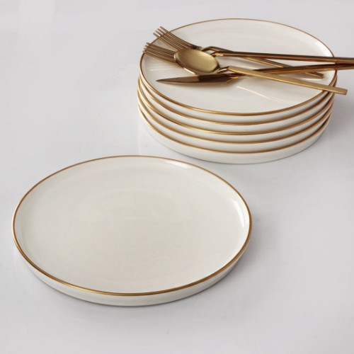 Picture of Royal Mademoiselle New Bone Cake Plate for Set 6 - Gold