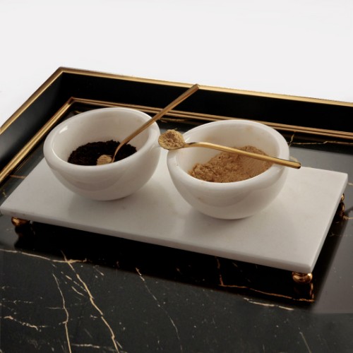 Picture of Design White Marble Spice Set of 3