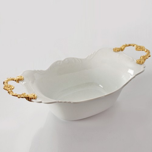 Resim Ivory Gondol Porselen İkramlık - Gold