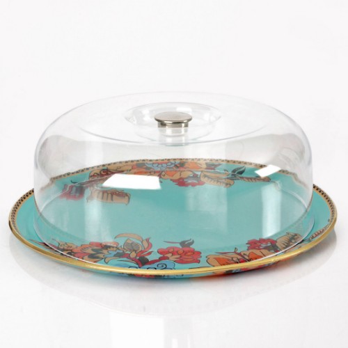 Lorena Footed Cake Stand - Turquoise