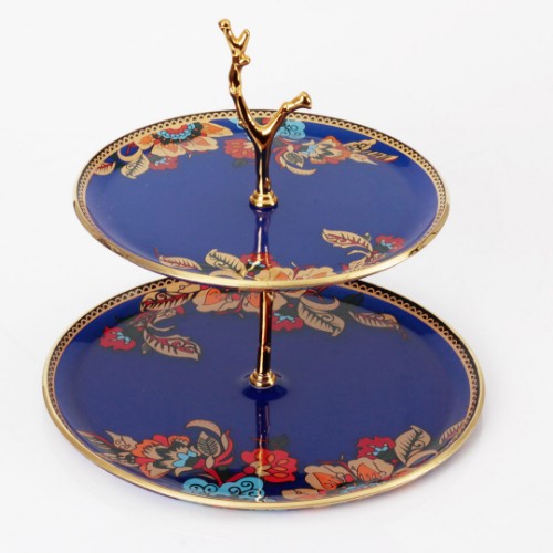 Picture of Lorena Double Layer Serving Stand - Dark Blue