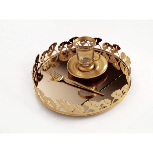 Picture of Clover Round Tray Small Size - Gold