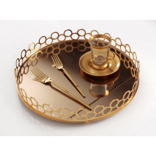 Picture of Roller Round Tray Big Size - Gold