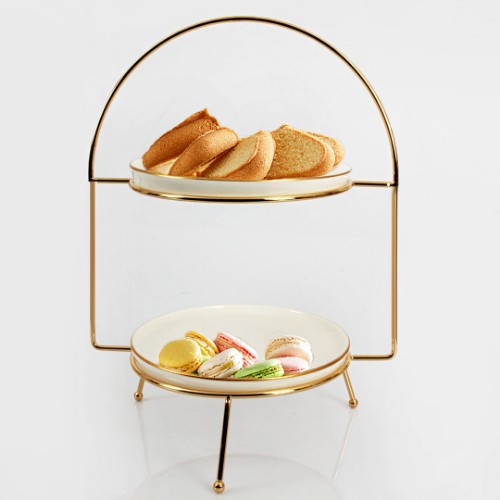 Picture of Royal Mademoiselle Double Layer Serving Stand - Gold 