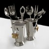 Picture of Butterfly Spoon Holder 3 Compartments - Silver 