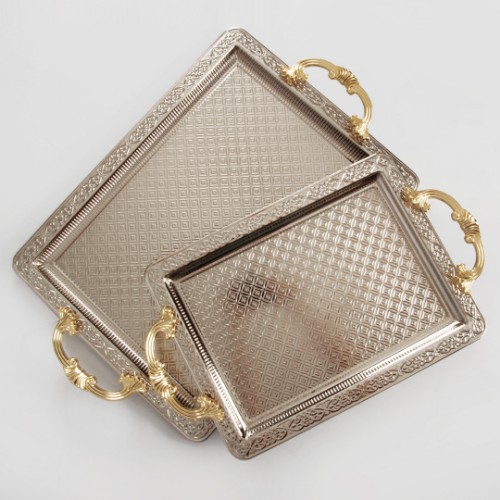 Picture of Palermo Rectangle Tray Set of 2 - Silver