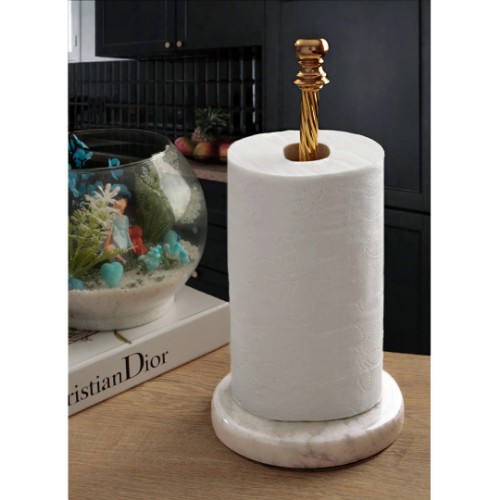 Picture of Quarry White Marble Paper Towel - Gold
