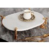 Picture of Jaguar White Marble Serving Plate Oval Big Size - Gold