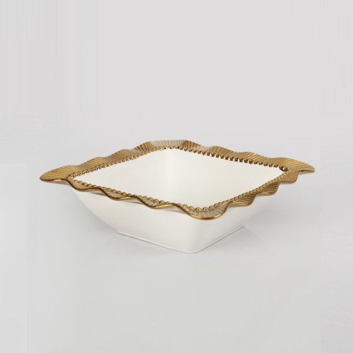 Picture of Ruche Serving Square Bowl Small Size - Gold