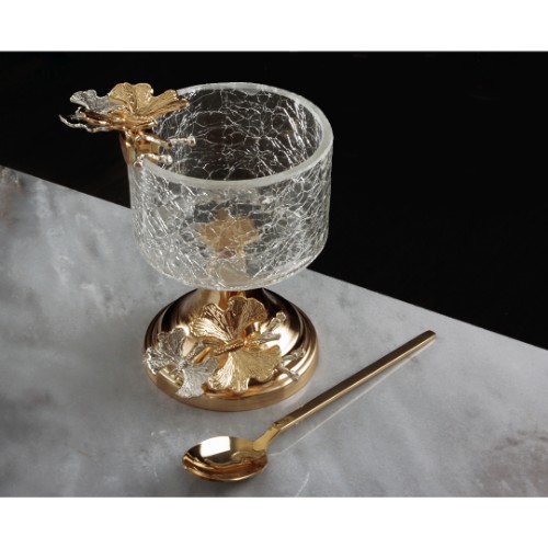 Picture of Butterfly Cracked Glass Serving Bowl 10 cm 