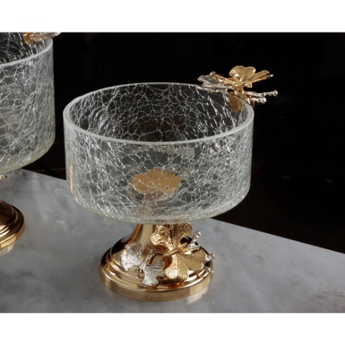 Picture of Butterfly Cracked Glass Serving Bowl 15 cm 