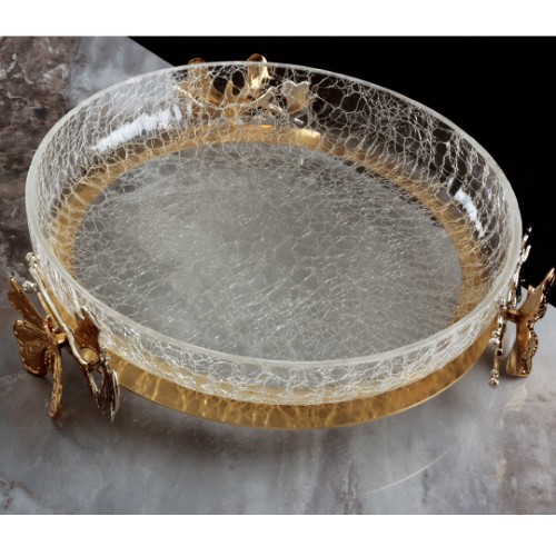 Picture of Butterfly Cracked Glass Serving Plate - Big Size