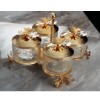 Picture of Butterfly Cracked Glass Serving Bowl Set of 4 with Stand