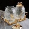 Picture of Butterfly Cracked Glass Jar Set of 2 with Stand