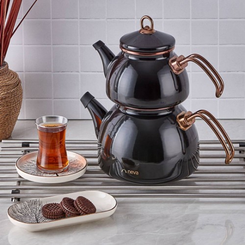 Picture of Neva Havana Enamel Teapot Set - Bitter