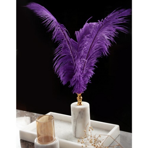 Picture of Quarry Marble Cylinder Feather Accessory - Purple 