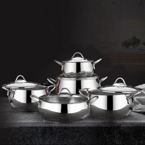 Picture of Deluxe Steel Cookware Set of 10 - Platinum