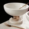 Picture of Quarry White Marble Decorative Bowl Gold Ball Legs - Big Size 