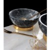 Picture of Quarry Black Marble Decorative Bowl Gold Metal Legs - Small Size 