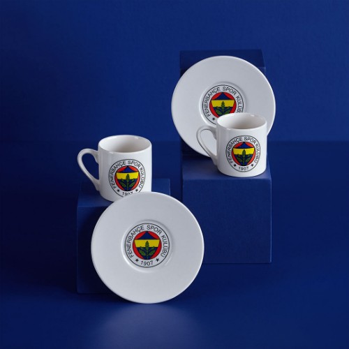 Resim Neva Fenerbahçe Lisanslı Arma Logo 2'li Kahve Fincan Takımı