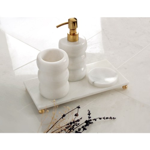 Picture of Arch Rectangle Bathroom Accessories Set of 4 - Gold